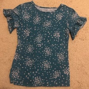 Ruffle Sleeve Floral Blouse